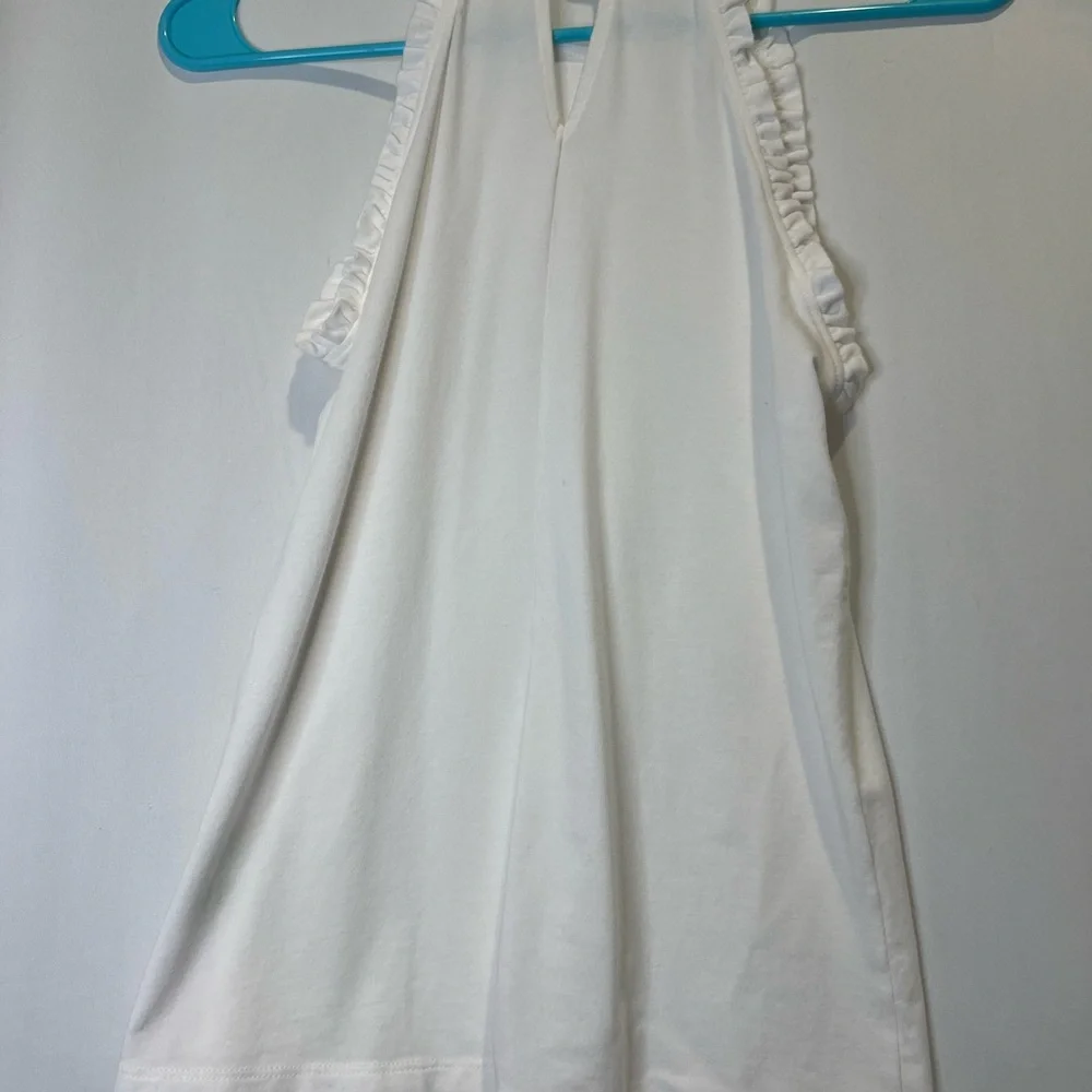 Lilly Pulitzer Resort Collection Ruffled Alek White Sleeveless Tank Top - Picture 3 of 3